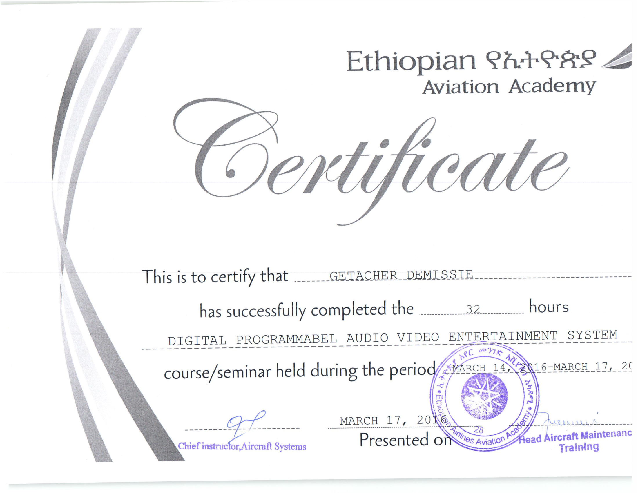 DPAVES certificate