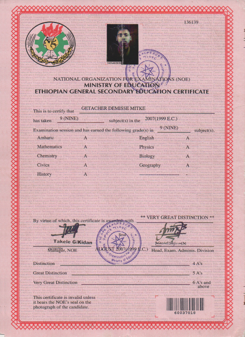 Grade 10 certificate
