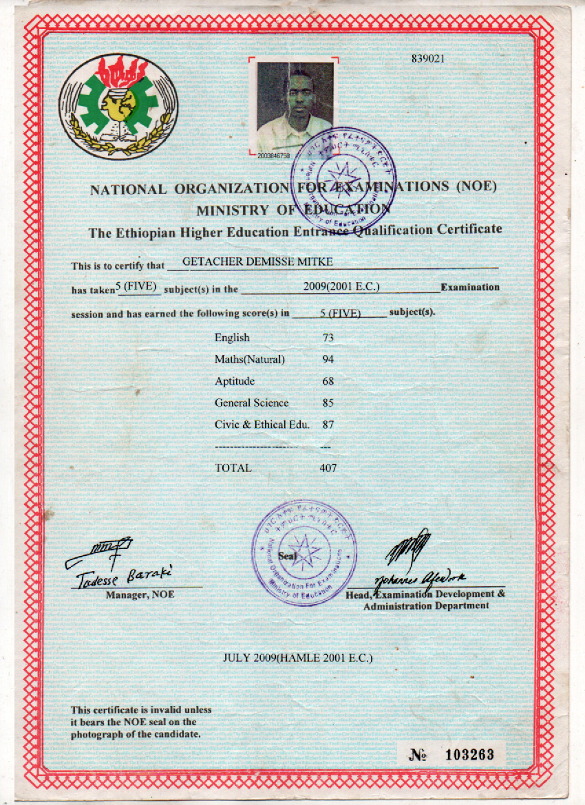 Grade 12 certificate
